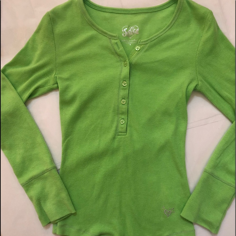 Justice Girl’s Long Sleeve Henley Tee - Set of 2 - Picture 2 of 13